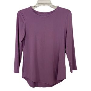 Cupio NWT Purple Fitted Long Sleeve Top Stretchy Crew Neck Size Small